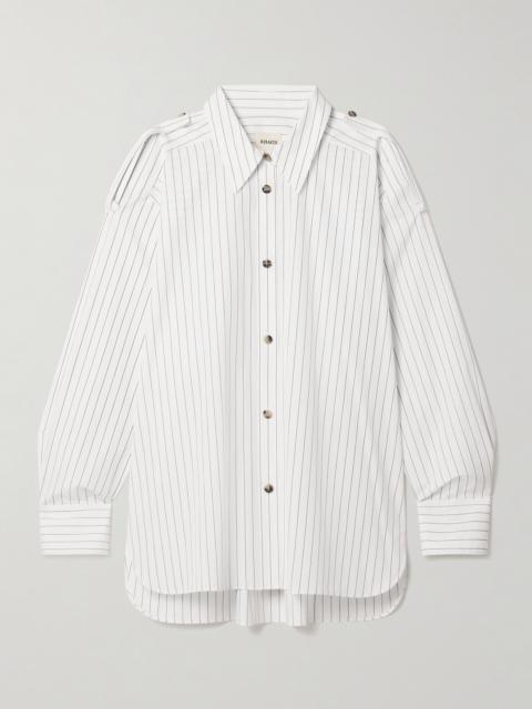 KHAITE Tamal Oversized Striped Cotton-poplin Shirt