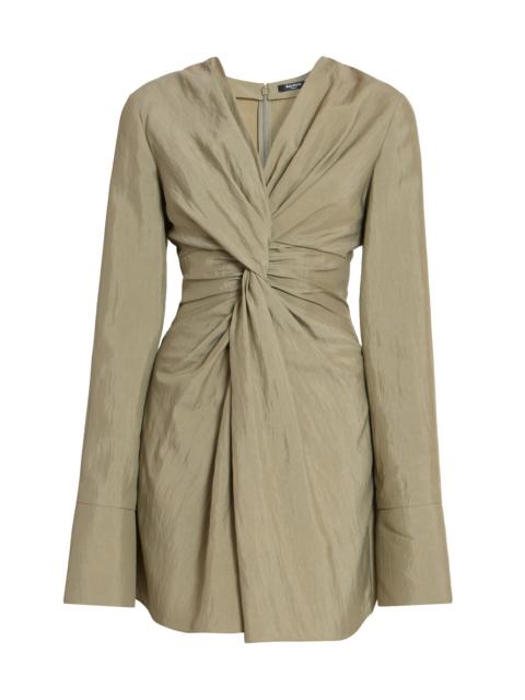 Balmain Women's Long-Sleeve Twist Minidress - Vert Pale