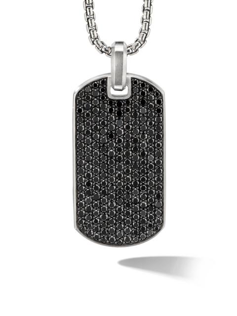 DAVID YURMAN Men's Chevron Tag in Sterling Silver - Black Diamond