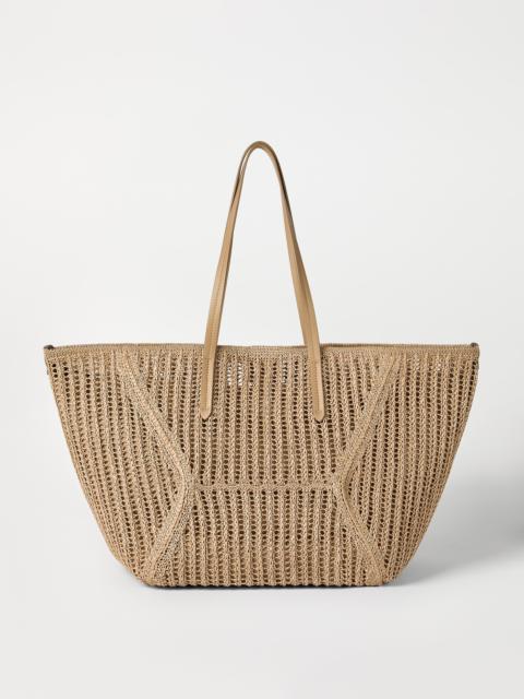 Brunello Cucinelli BC Duo bag in techno raffia knit with monili