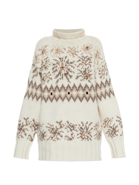 FABIANA FILIPPI appliqué turtleneck sweater