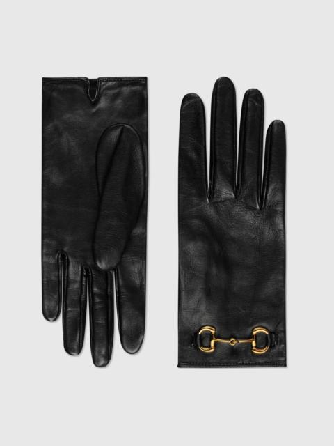 GUCCI Leather gloves with Horsebit
