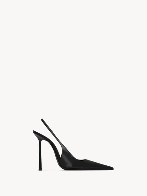 SAINT LAURENT VENDOME SLINGBACK PUMPS IN GLAZED LEATHER