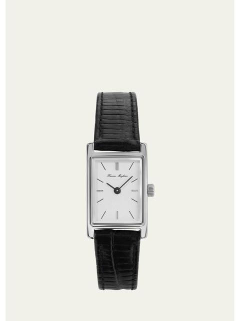 HEAVEN MAYHEM Mini Icon Watch with Leather Strap, Silver