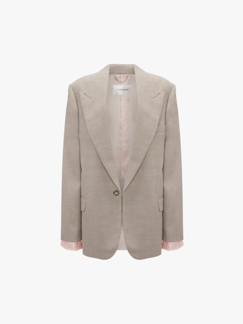 Darted Sleeve Tailored Jacket In Sesame