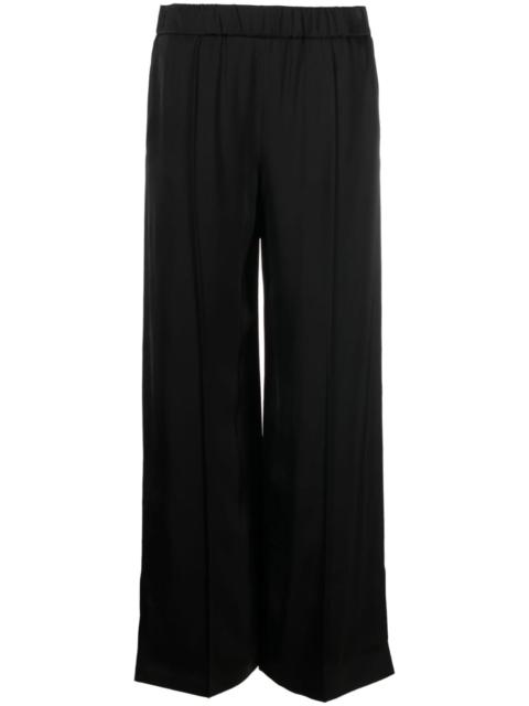 elasticated straight-leg trousers