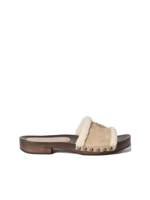 Miu Miu suede clog sandals