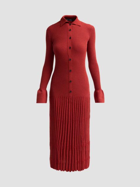 Proenza Schouler Women's Rosario Textured Merino Wool Midi Dress - Rust