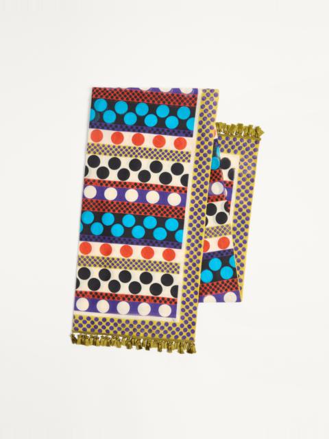 Valentino ESCAPE SARONG IN COTTON AND SILK WITH STRIPE AND POLKA DOT PRINT
