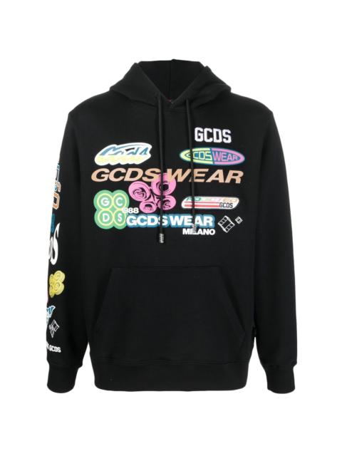 logo-print drawstring hoodie