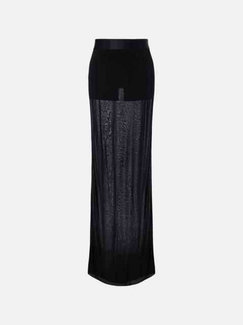 GUCCI Semi-sheer crêpe maxi skirt