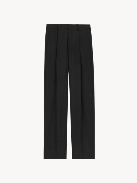 HIGH-WAISTED PANTS IN WOOL CHINÉ