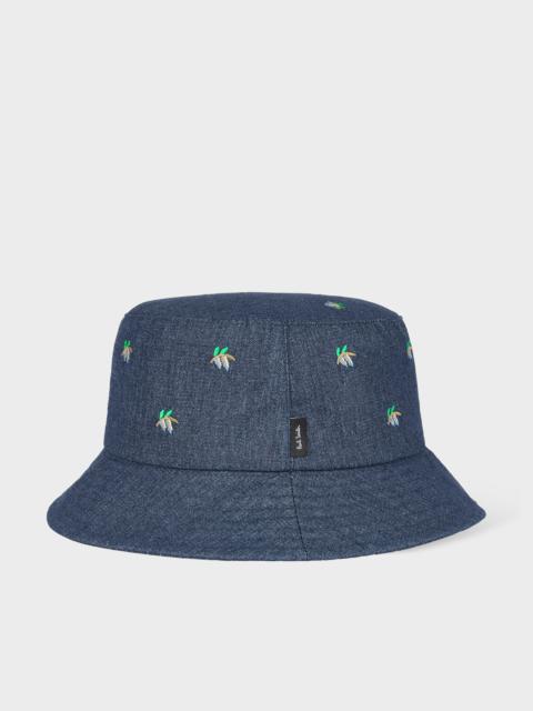 Paul Smith Navy Leaf-Embroidered Bucket Hat
