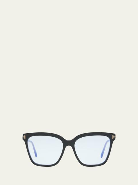 TOM FORD Blue Blocking Two-Tone Acetate Square Glasses