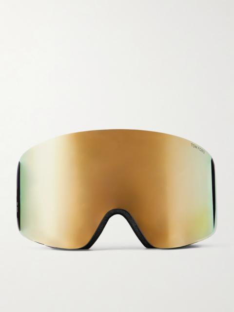 TOM FORD Logo-Jacquard Webbing-Trimmed Ski Goggles