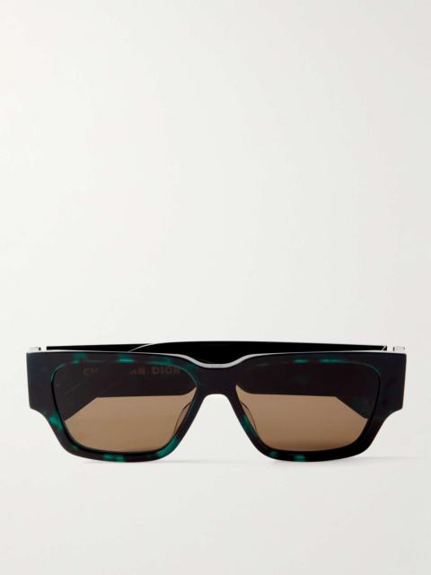 Dior CD Diamond S5I D-Frame Tortoiseshell Acetate and Silver-Tone Sunglasses