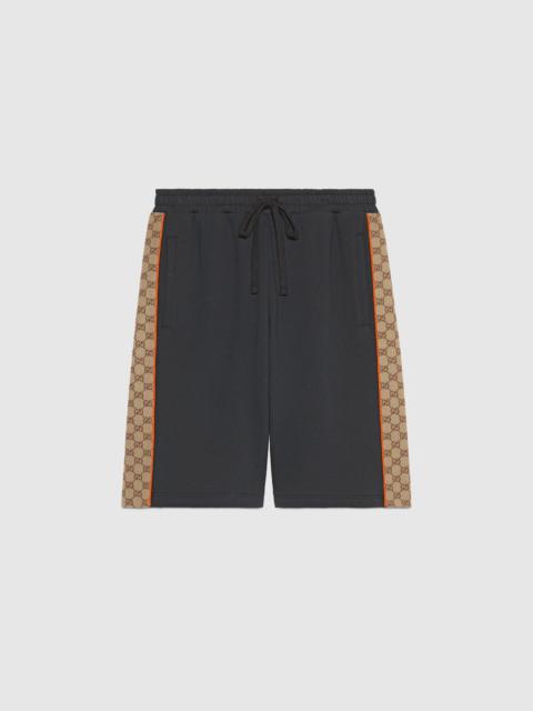 GUCCI Cotton jersey shorts with GG inserts