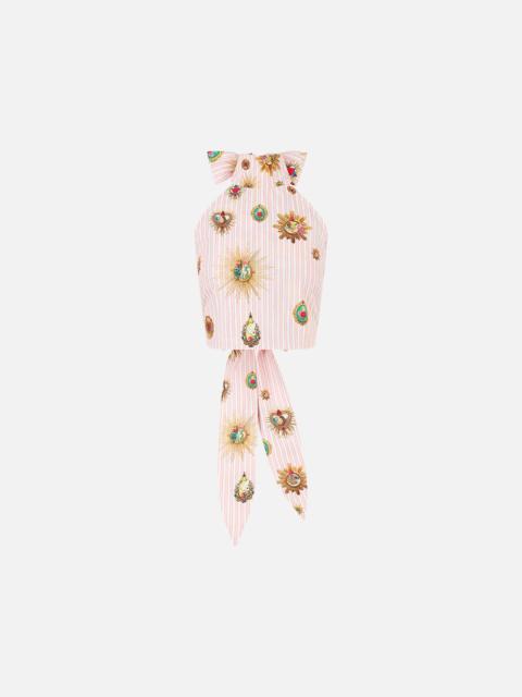 CAMILLA REVERSIBLE HALTER TIE BACK TOP PAINTED PRAYERS