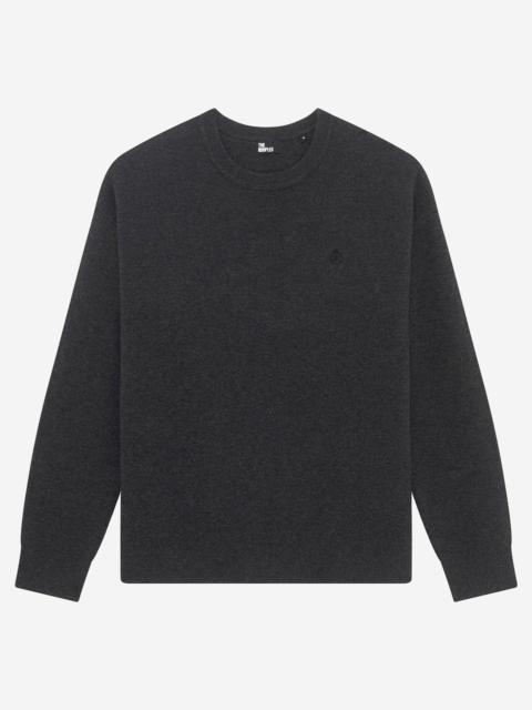 The Kooples GREY DOUBLE-FACED WOOL ROUND-NECK SWEATER