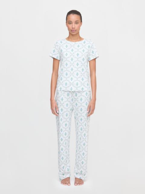 Hill House Home The Kelly Pajama Set - Green Trellis