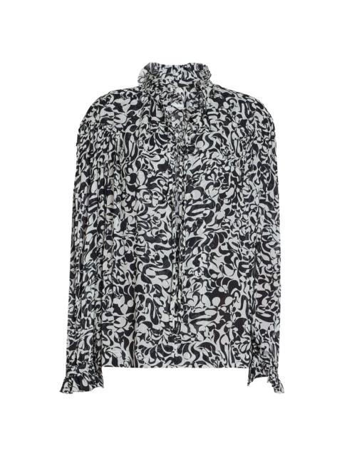 Dries Van Noten Women's Catya Abstract Shirt - Black