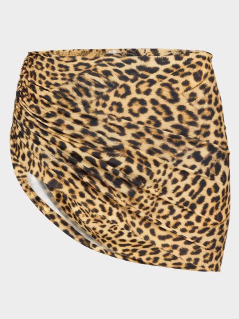 NORMA KAMALI Diana Leopard Shirred Bikini Bottoms
