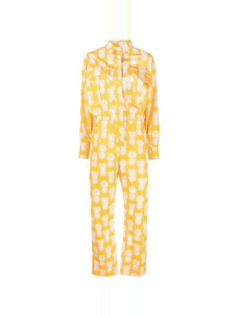 La DoubleJ Aviator pineapple-print cotton jumpsuit