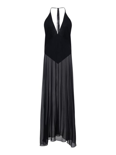 x Sabine Getty Open-Back Maxi Dress black