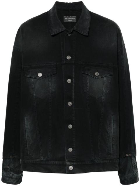 washed-denim button-up jacket