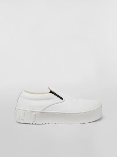 Marni CALFSKIN SLIP-ON SNEAKER WITH MAXI LOGO ON THE HEEL