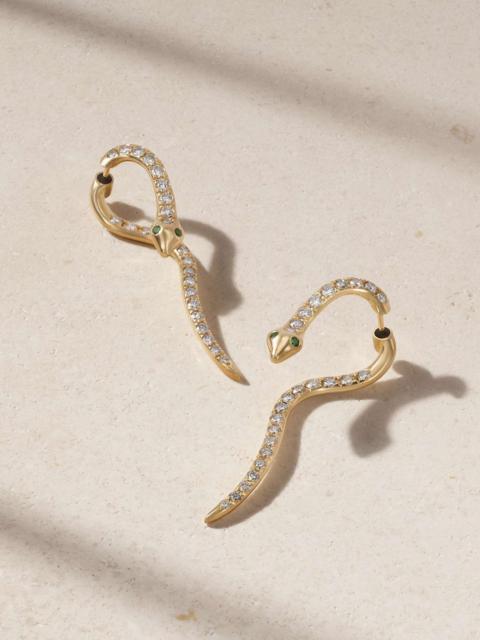 ILEANA MAKRI Boa 18-karat gold diamond earrings Gold