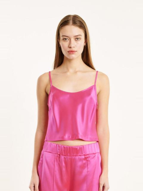 SPRWMN FUCHSIA SILK CROPPED CAMI