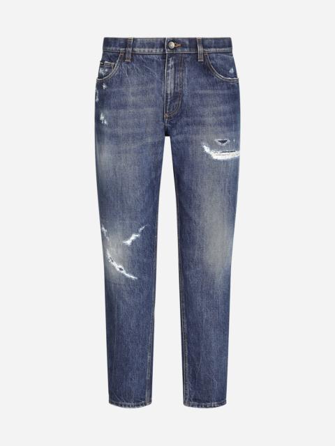 Loose stretch denim jeans