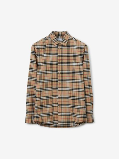 Small Scale Check Stretch Cotton Shirt