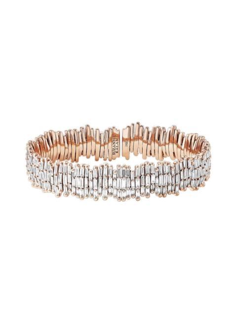 SUZANNE KALAN Firework Baguette Diamond Eternity Bangle Bracelet