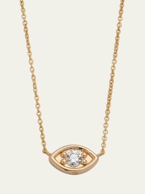 SYDNEY EVAN 14k Yellow Gold Large Marquis Evil Eye Diamond Necklace