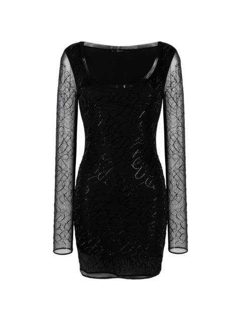 rhinestone logo minidress