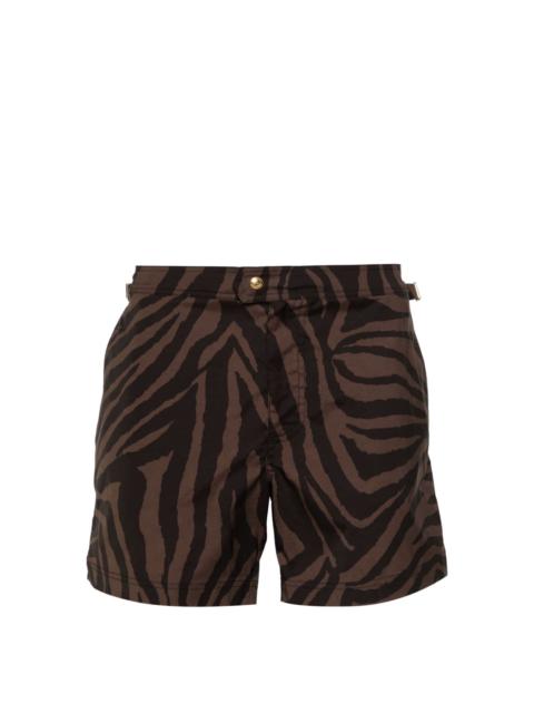zebra-print swim shorts