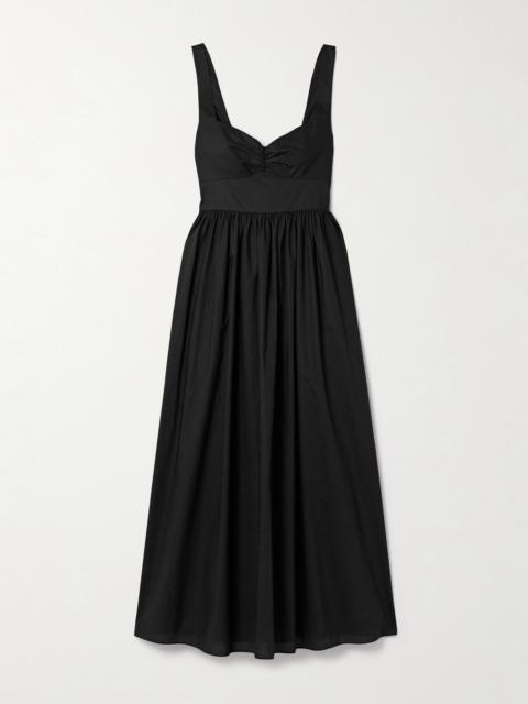 MATTEAU Gathered Organic Cotton-poplin Midi Dress