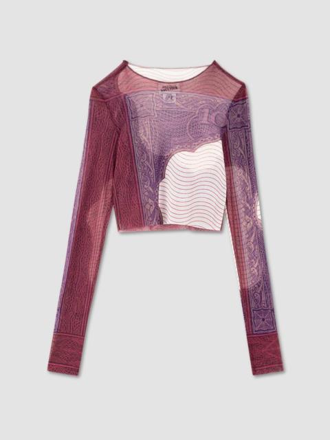 Cartouche print long-sleeved top