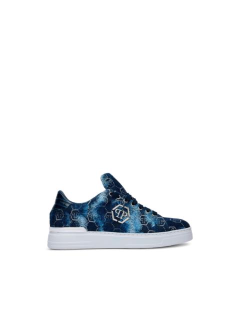 Jacquard monogram low-top sneakers