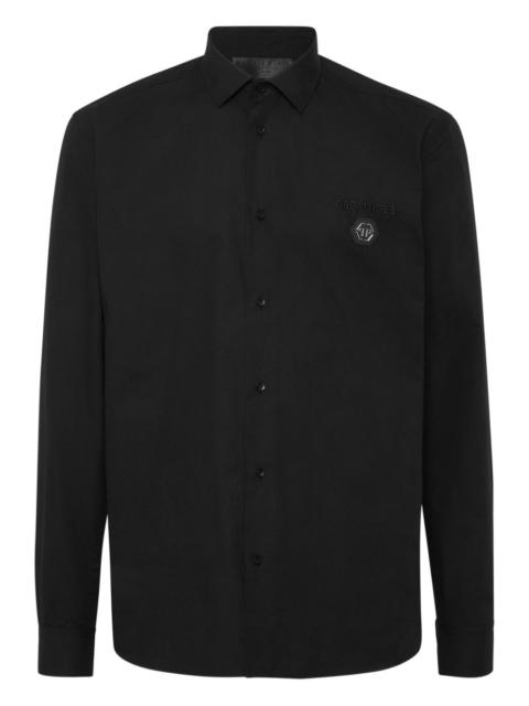 PHILIPP PLEIN logo-plaque embroidered shirt