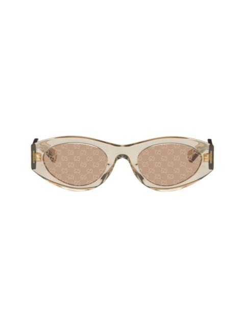 GUCCI Yellow Monogram Wirecore Sunglasses