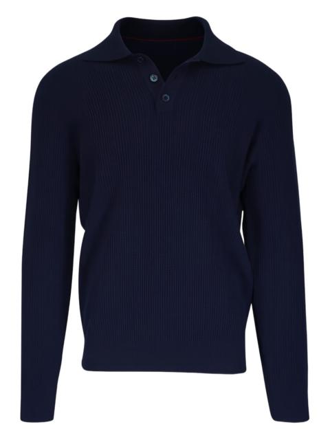 Brunello Cucinelli polo-collar ribbed sweater