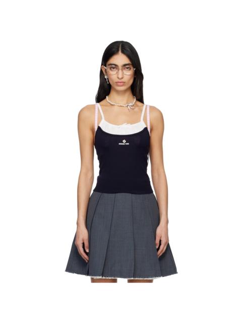 SHUSHU/TONG Navy Patchwork Knit Sling Camisole