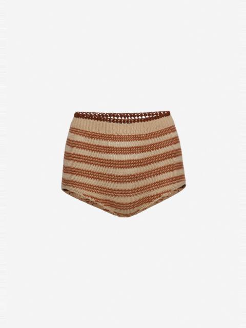 MAGDA BUTRYM High-waisted crochet shorts in beige