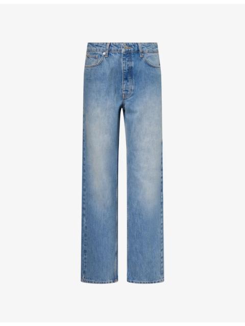 SIMKHAI Mid-Wash Straight-Leg Denim Jeans