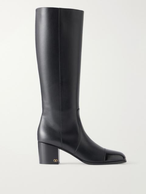 Valentino Zimmt 60 leather knee boots Black