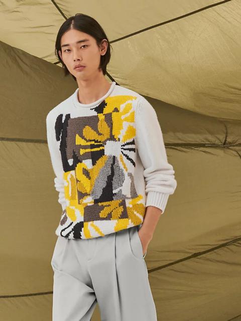 Hermès "Maxi Puzzle Floral" crewneck sweater
