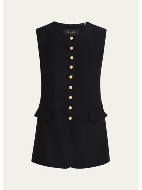 KOBI HALPERIN Jay Button-Down Crewneck Vest